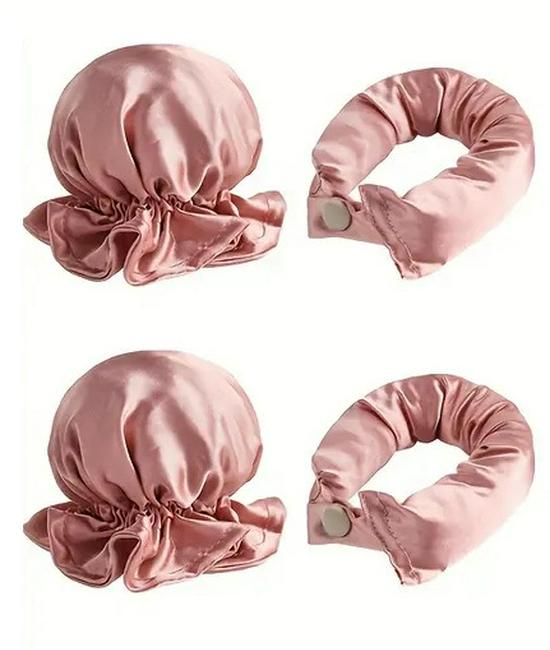TikTok Heatless Curling Rod & Cap Set for Effortless Large Waves While Sleeping