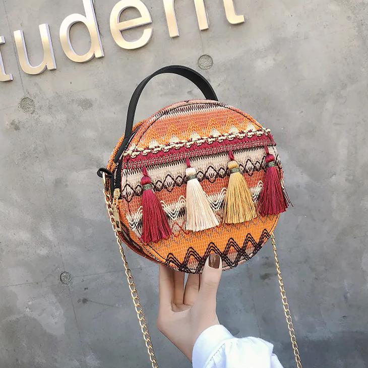 

WTEMPO Универсальная сумка через плечо в корейском стиле, шикарная маленькая сумка через плечо в этническом стиле Харадзюку для девочек, дорожные сумки 1pc оранжевый