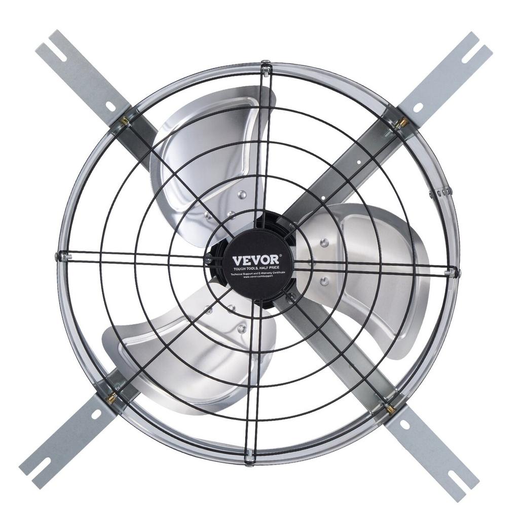 15" Gable Mount Fan 1300 CFM Attic Exhaust Fan with Adjustable Thermostat