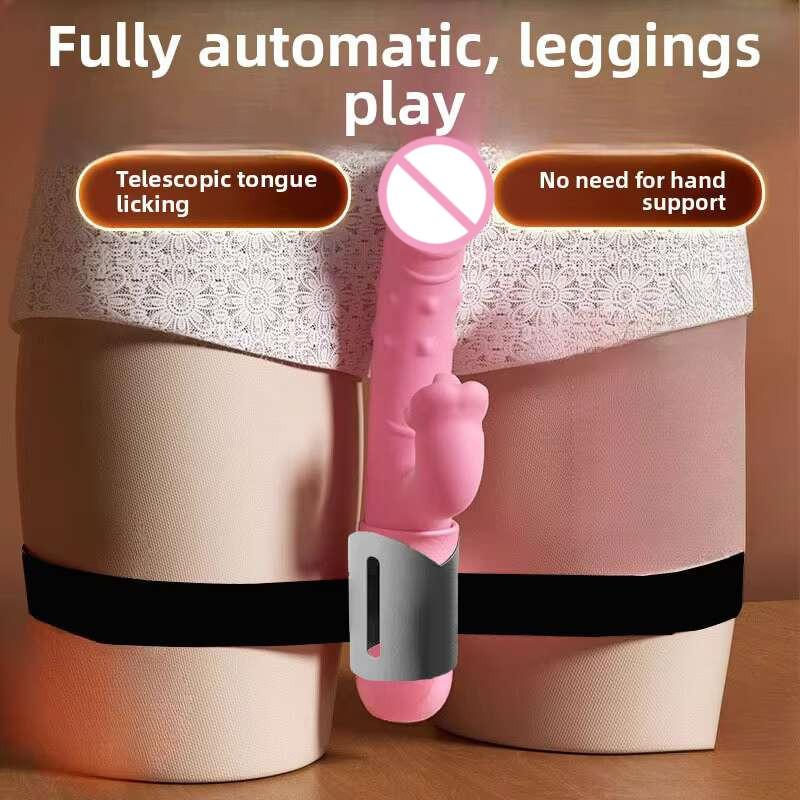 Female Chastity Belt Vibrator Leather Sex Toys Holder Bondage Strap-on Harness Adult Sex Games  Orgasm Belt For Women Couple