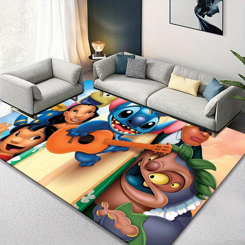 1pc Disney Lilo and Stitch Pattern Carpet Area Rug Non-slip Carpet Hand Washable Floor Mat Suitable For Living Room Bedroom Home Decor