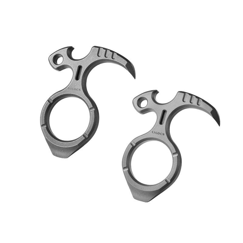Outil porte-clés EDC multifonction en alliage de titane: Pied-de-biche et extracteur de clous portable