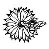 Modern Black Wrought Iron Sunflower Wall Art, Hummingbird Butterfly Bee Metal Sculpture for Living Room Bedroom Bathroom Office Decor