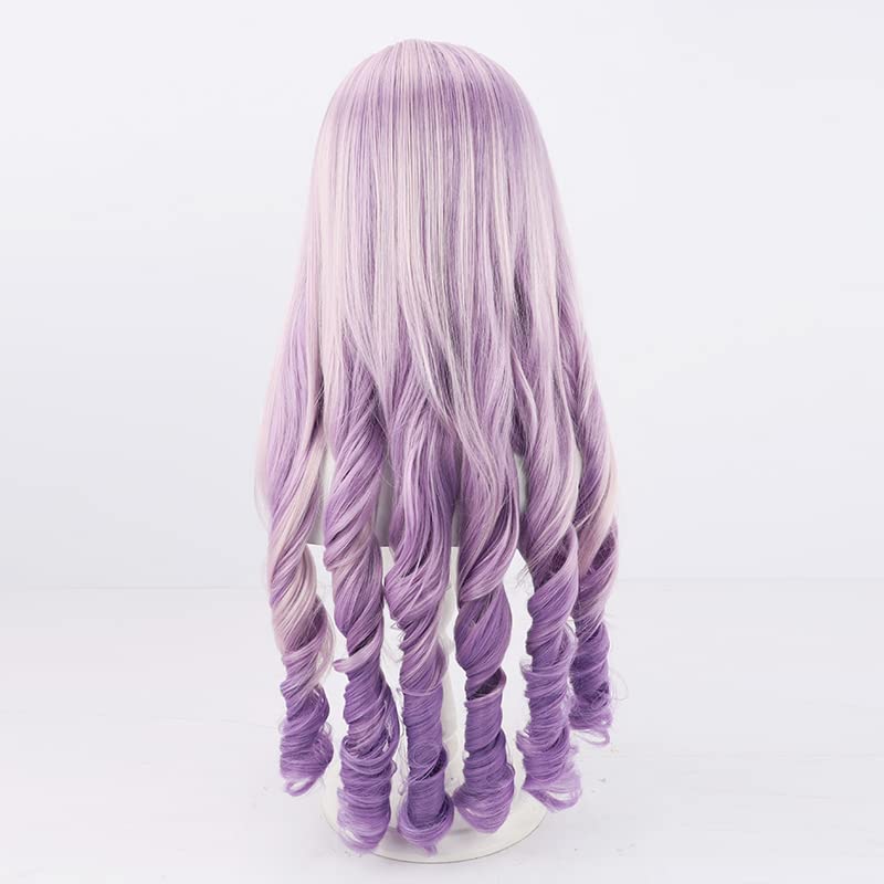 Cosplay Wig, Ichiman Tenhara Salome, Long Curly Purple Gradient, Heat-Resistant Wig, Perfect for Cosplay, Photoshoots, and Festivals