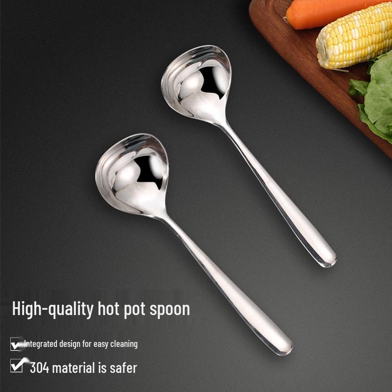 304 Stainless Steel Deepened Hot Pot Ladle with Thickened Short Handle