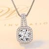 Korean Fashion Zircon Square Diamond Pendant Women's Necklace - Simple Sweet Collarbone Chain