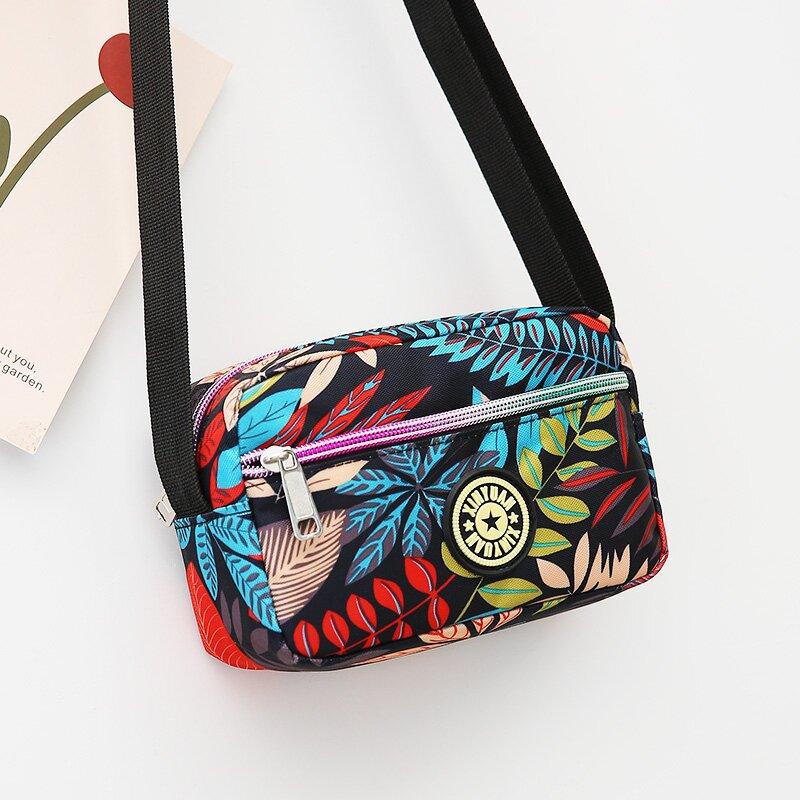 Wholesale New Flower Cloth Bag Oblique Span Bag Middle-aged and Elderly Bag Stall Night Market Oxford Cloth Shoulder Bag Women's Bag Canvas Bag