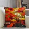 Poppy Flower DoubleSided Decorative Throw Pillow Case Square Pillowcase with Zipper for Sofa Bedroom Living Room Home Decor