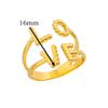 Stainless Steel Double Letter LOVE Open Rings For Women Gold Plated Adjustable Couple Ring Wedding Jewelry Gift Free Shipping