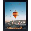 7x9 Picture Frame Black for Wall Hanging or Tabletop- Wall Mounting Horizontally or Vertically, 7 X 9 Wall Gallery Poster Photo Frame for 7 by 9