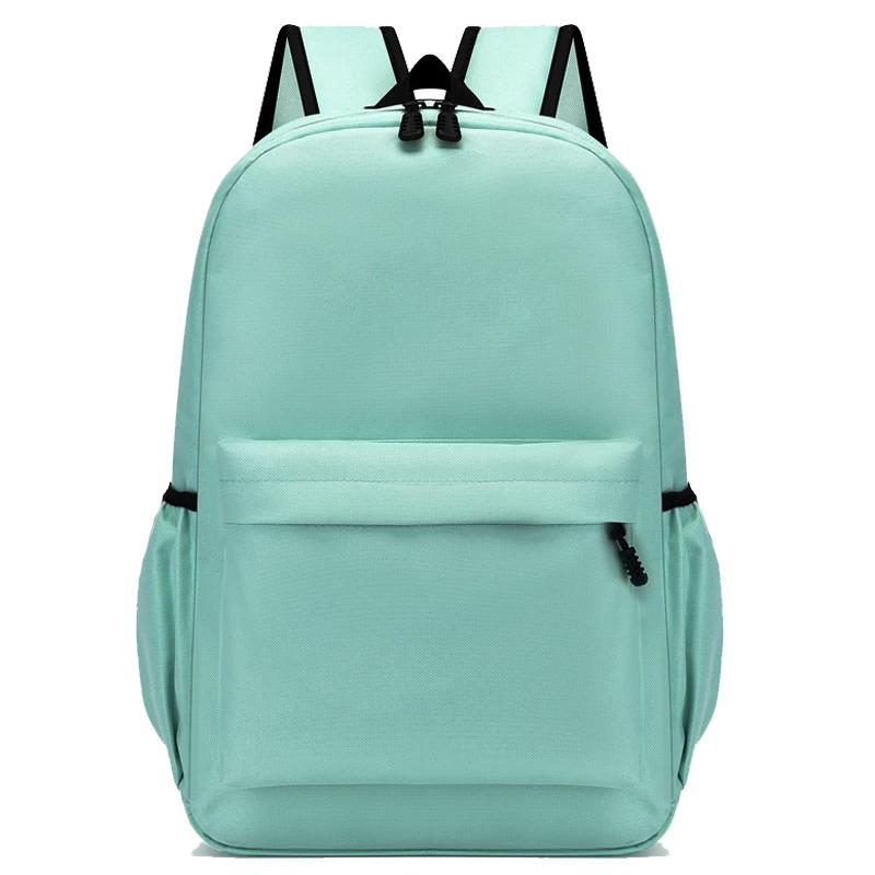 

WTEMPO Однотонные рюкзаки большой вместимости на молнии, универсальные повседневные спортивные рюкзаки, легкие дорожные школьные рюкзаки 30*14*43cm зелёный