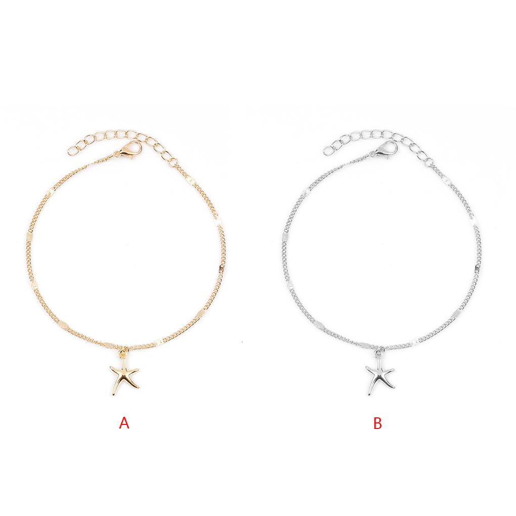 Girl Anklet Creative Sea Star Shaped Foot Pendant Beautiful Young Girls Jewelry Fashion Accessory Alloy Anklets for Dress Decor