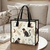 Halloween Cute Cat Ghost Printed Tote Bag Portable Casual Daily Shoulder Handbag