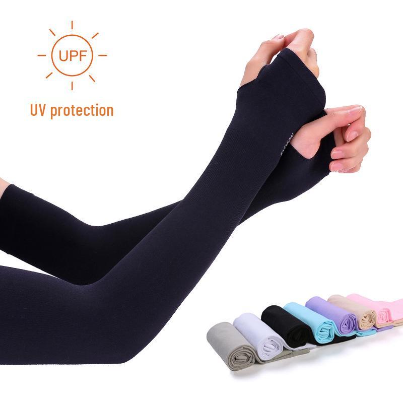 Ice Silk Sun Protection Arm Sleeves - Unisex, Breathable, UV Protection, Cooling, Elastic for Outdoor Sports