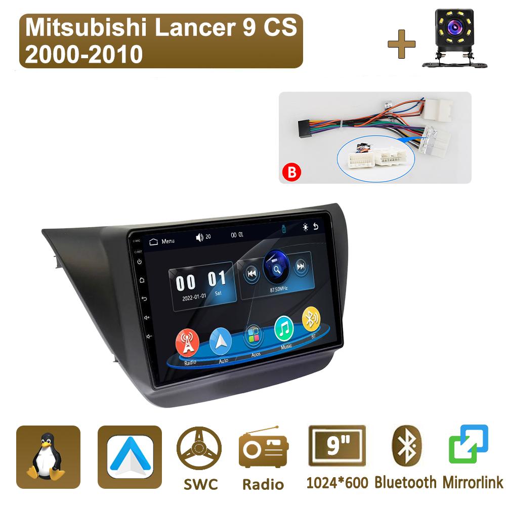 

Icreative Car Radio Multimedia MP5 Player Head Unit Stereo BT For Mitsubishi Lancer 9 CS 2000-2010 B чорний