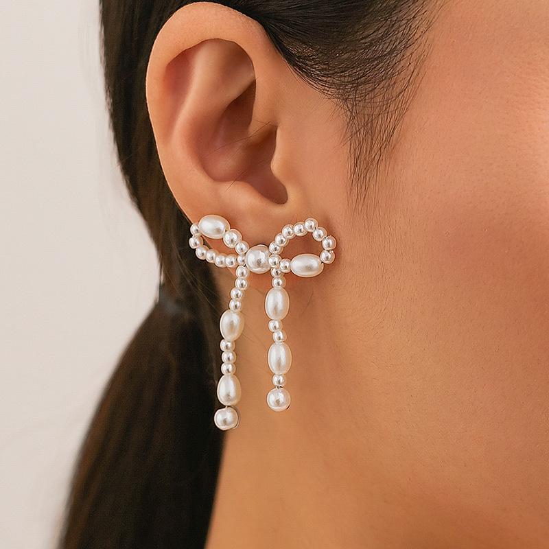 Gold Bow Earrings for Women Classic Ribbon Bow Stud Earrings Cute Statement Jewelry