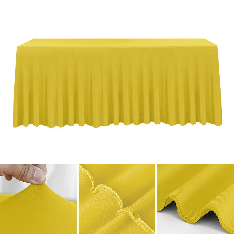 Spandex Rectangle Table Skirts 4/5/6/8ft Fitted Table Cover Wrinkle Resistant Cloth for Hotel Wedding Anniversary Party Decor