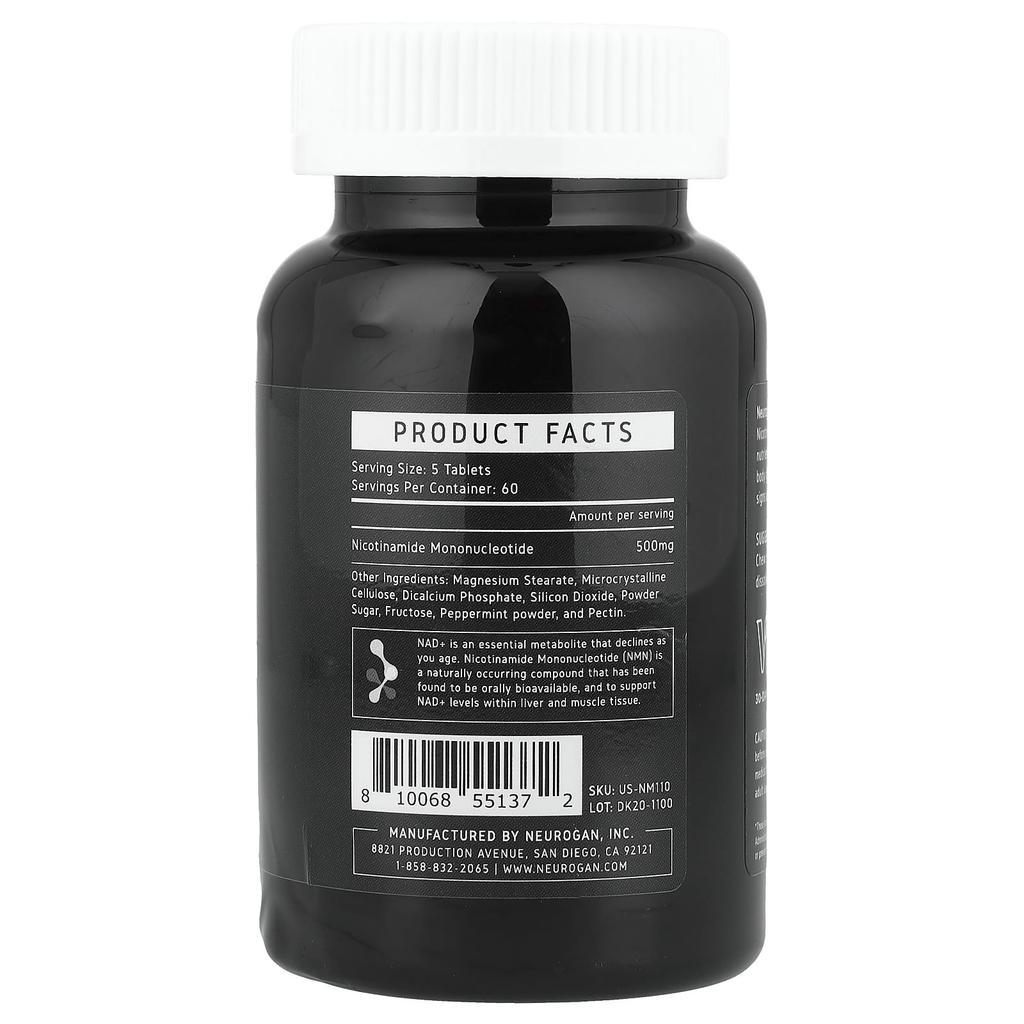 Neurogan Health, NMN, Nane, 300 Tablet (tablet başına 100mg)