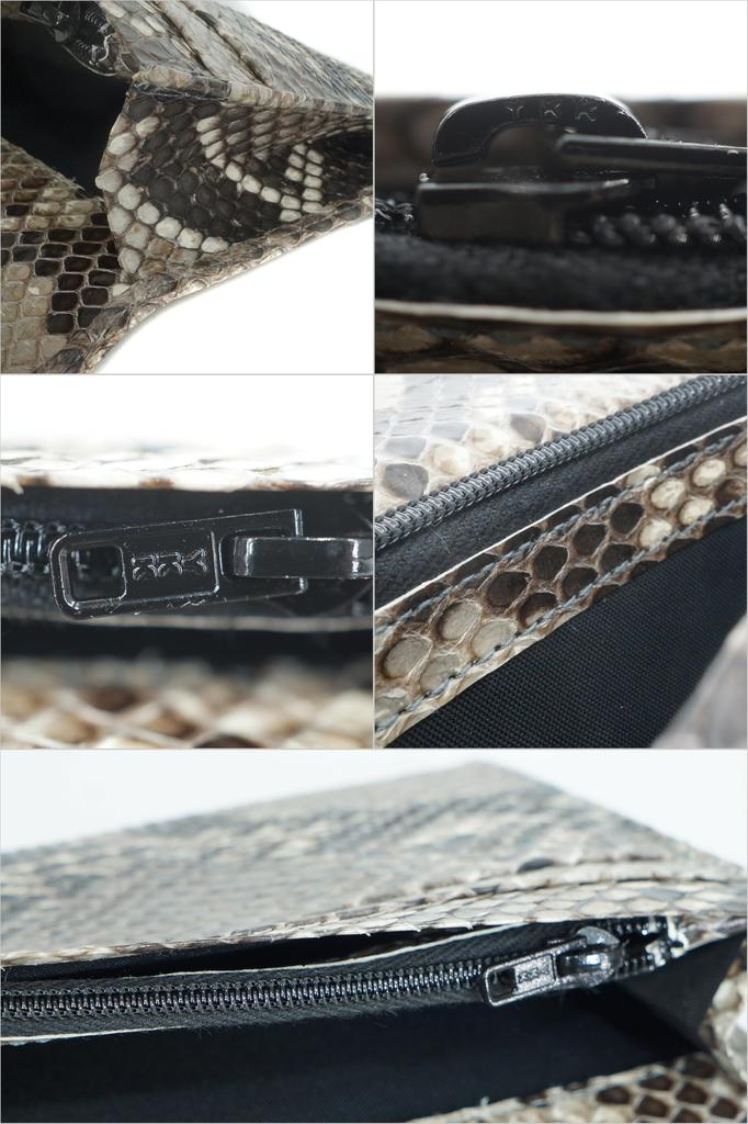 Natural Japanese-made python (nishikihebi) leather, single-piece, unmatched long wallet for men and women. Authentic, single-piece, unmatched