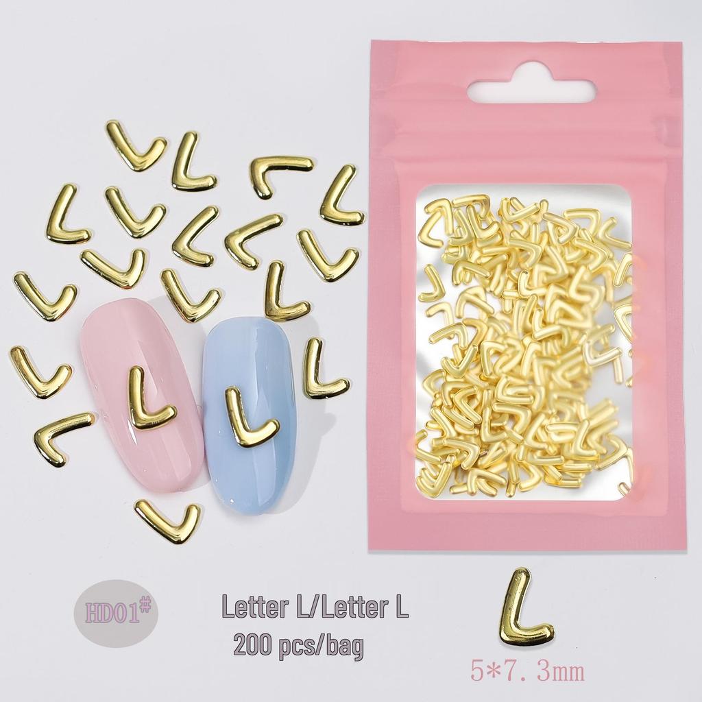 Japanese Style Metal Flower & LOVE Letter Nail Art Decorations