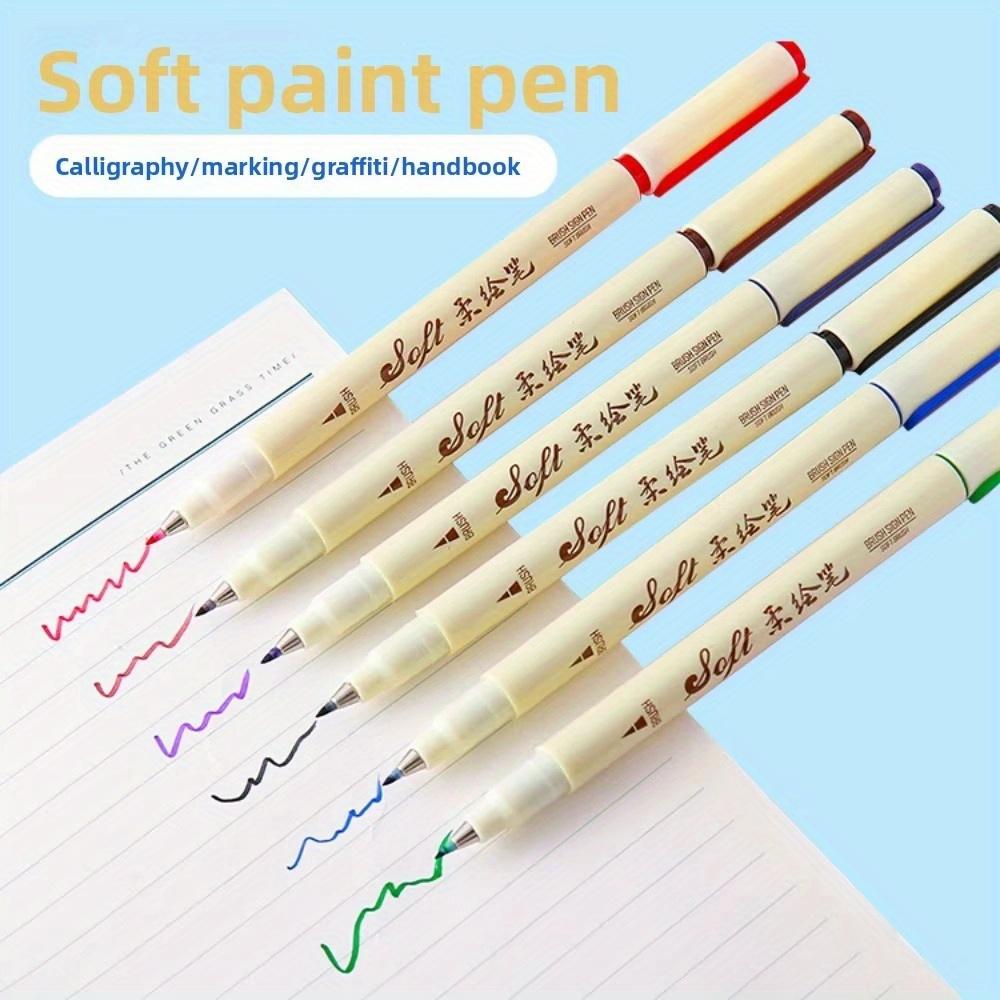 2 Sets/12Pcs Art Markers Creative National Color Soft Head Soft Painting Pen Student Calligraphy Art Hook Hand Account Pen