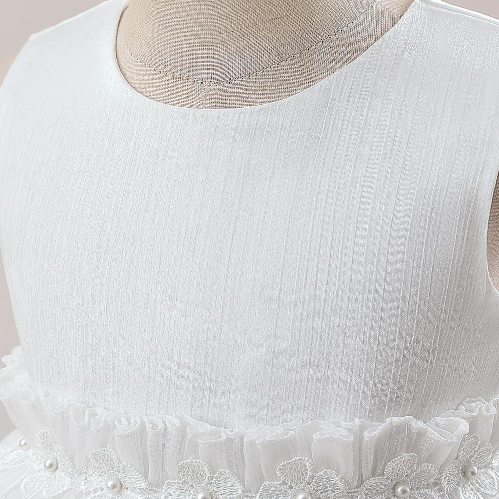 Letnie tiulowe druhny dziewczęce sukienki eleganckie białe wesele księżniczka dziecięca sukienka na bal urodzinowy dla dziewczynki kostium