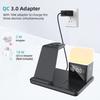 6in1 Wireless Charger Station with Alarm Clock Light For  Watch Ultra 10 9 8 7 6 5 iPhone 16 15 14 13 12 11 Aipods 4 3 Pro