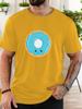 Unisex Yellow Crew Neck Tee Cute Blue Glaze Donut Cartoon With Color Sprinkles Sweet Dessert Soft Cotton Male Casual Short Tops