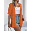 GMXIA Spring Summer Cut-out Short-sleeved Knitted Cardigan for Vacation Sun Protection Women's Wear