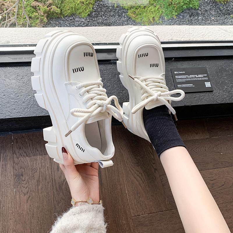 Fashion Spring Summer British Shoes Women Patent Leather Platform Shoes High Platform Chunky Heel Pumps 8CM Zapatos De Mujer