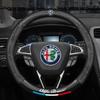 HTGF6 Napa Leather Car Steering Wheel Cover For STELVIO Giulia 159 Giulietta 147 Mito 156 MTO Sportiva Car Accessories