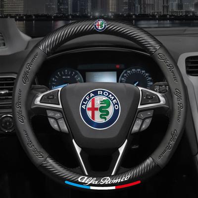 STELVIO Giulia 159 Giulietta 147 Mito 156 MTO Sportiva için Napa Deri Araba Direksiyon Simidi Kılıfı Araba Aksesuarları