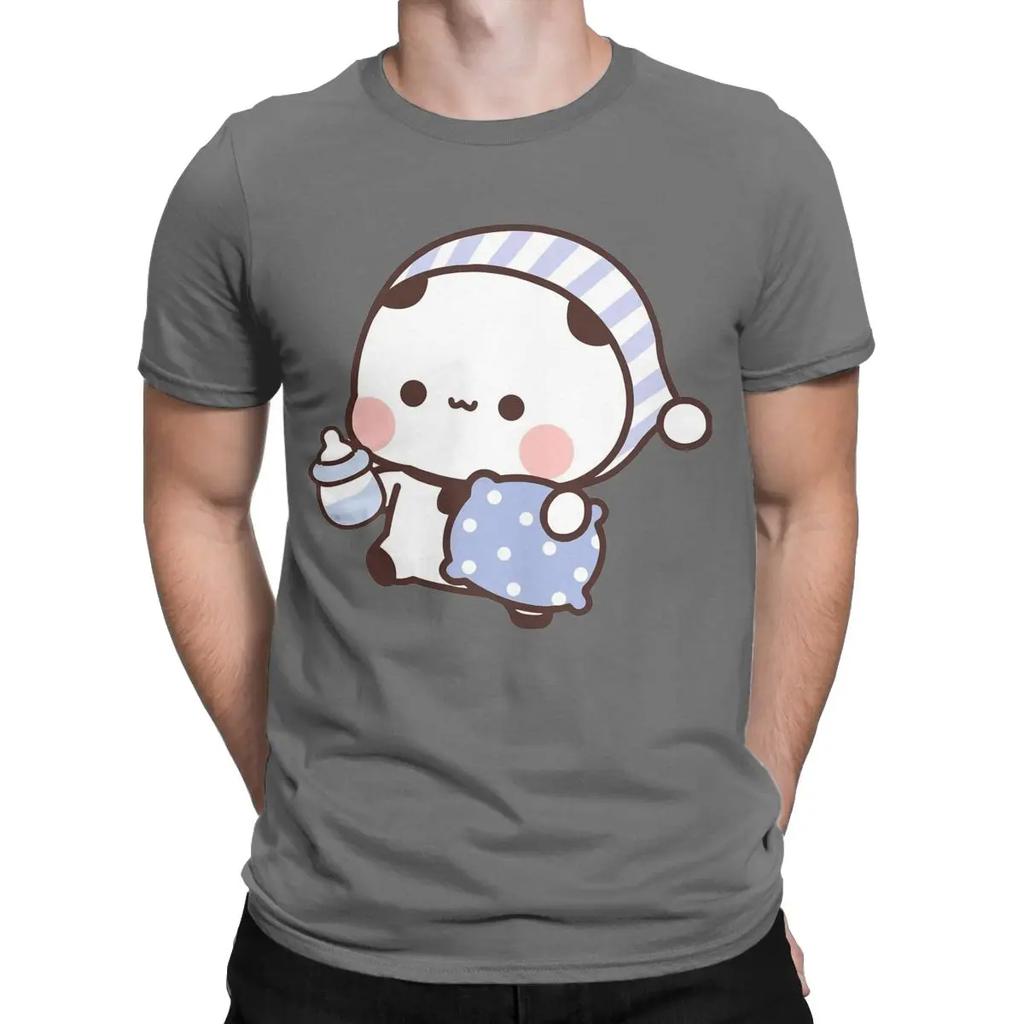 Men Bubu Panda Going To Sleep With Dudu Bear T Shirts 100% Cotton Clothes Crazy Short Sleeve Crewneck Tees Size T-Shirt 71813