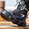 Fashion Ankle Work Safety Boots Men Steel Toe Sneakers Puncture Proof Safety Shoes Anti-smash Construction High Top Protective Boot Male