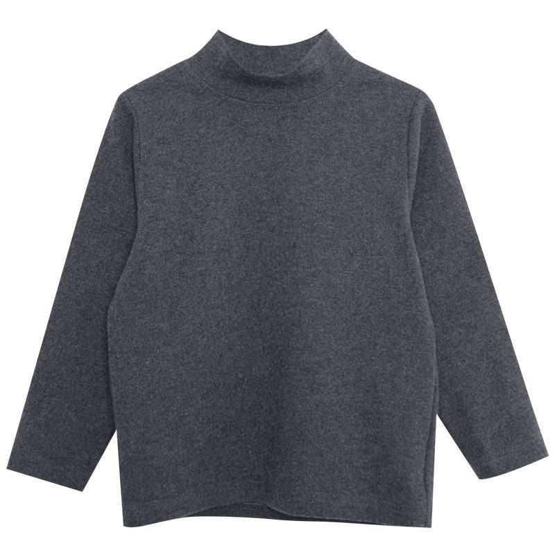 Kids Boys Solid Half Turtleneck Long Sleeve Warm Winter Inner Base Shirt
