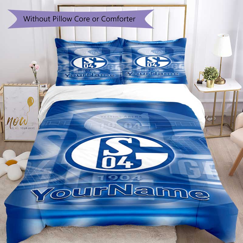 Fc Schalke 5 Customize Your Name Bedding Set Breathable Duvet Cover with Pillowcases Home Decoration Birthday Gift