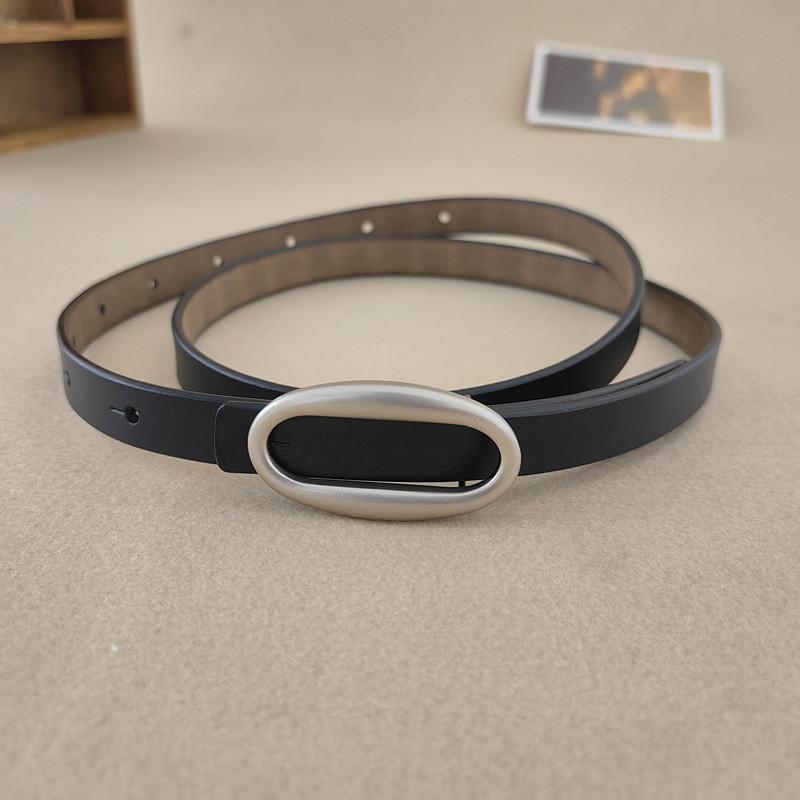Leather Color Solid Waist Belt With Alloy Buckle For Women Office Gift Wear