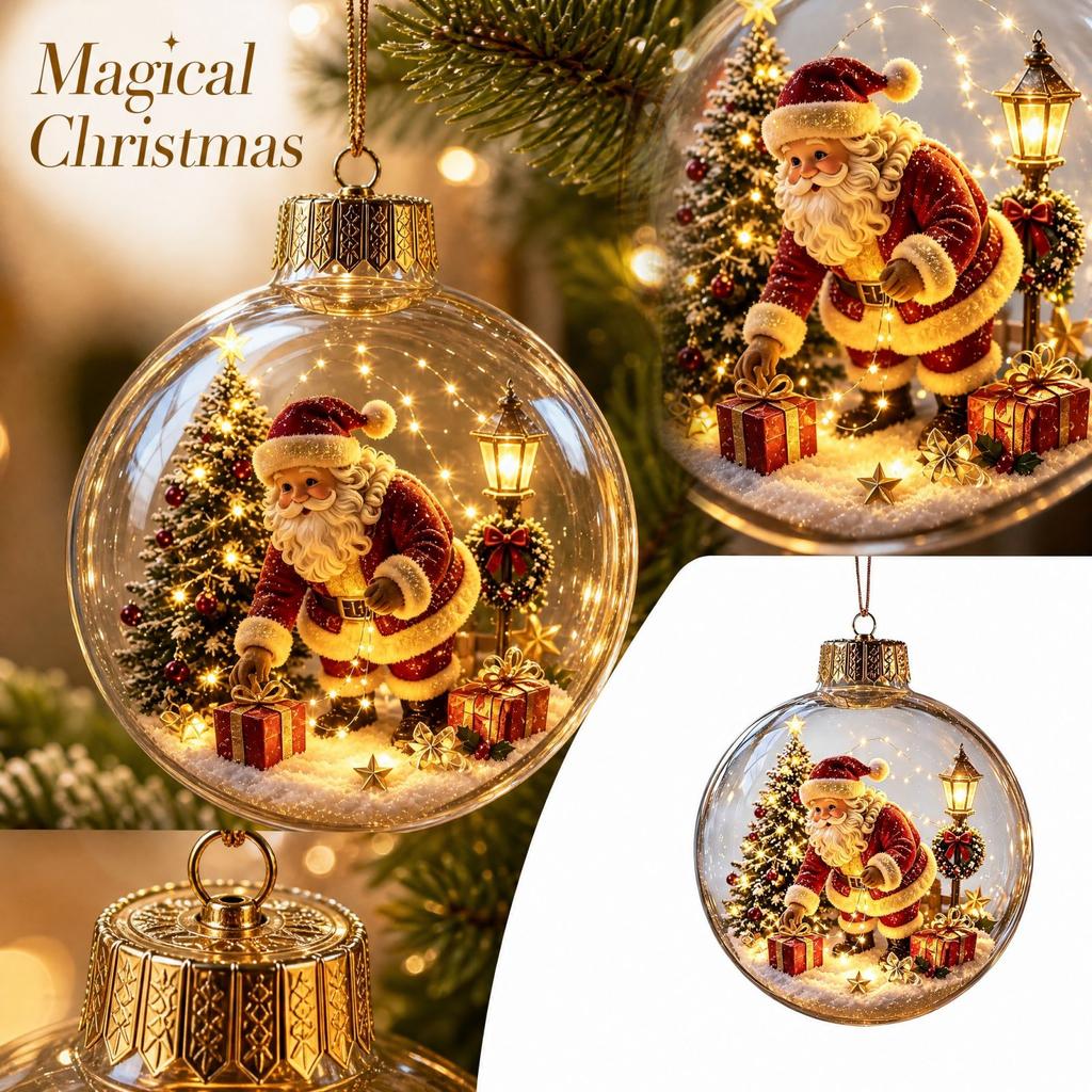 Sports Ball Christmas Tree Ornaments Set Plastic Clear Hanging Balls Holiday Party Decor