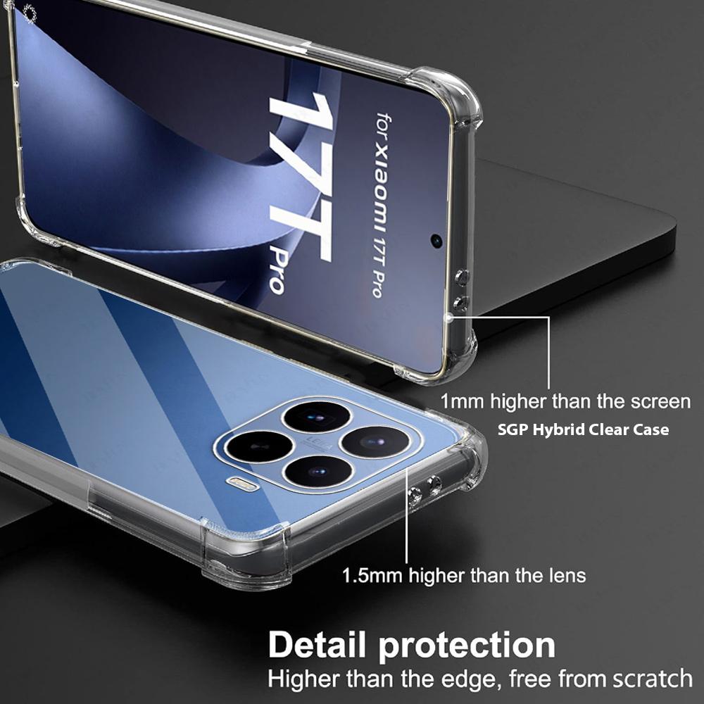 For Xiaomi 17T Case Transparent Shockproof Cover Xiaomi17T Pro Mi 17 T 17TPro Xiaomi17TPro 5G Camera Protection Fundas TPU Shell