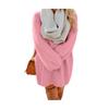 Women's Furry Pullover Sweater Dress Fuzzy Slouchy Oversized Long Tops Loose Crew Neck Fall