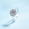 Engagement Platinum Pt950 1CT Moissanite Diamond Sunflower Six Claw Wedding Band WOMEN Birthday Gift Girl Valentine's Day Rings