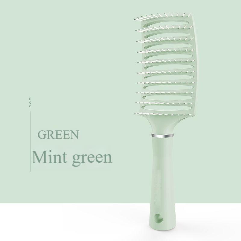 

Профессиональная изогнутая вентилируемая распутывающая щетка для быстрой укладки феном и укладки — идеально подходит для всех типов волос, включая вьющиеся, густые, волнистые, тонкие, длинные и короткие зелёный