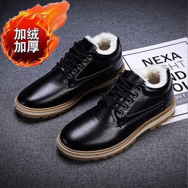 Snow Boots Men's Autumn High-top Thermal Cotton Shoes Youth Versatile Thermal Cotton Boots Men's Short Boots