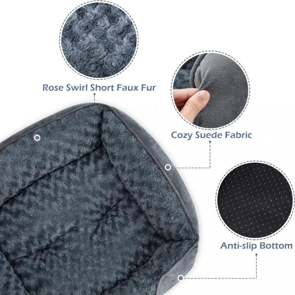 Plush Dog Bed Warm Rectangular Pet Kennel Cushion for Dogs Cat Calming Sofa Bed Pet Supplies Accessories