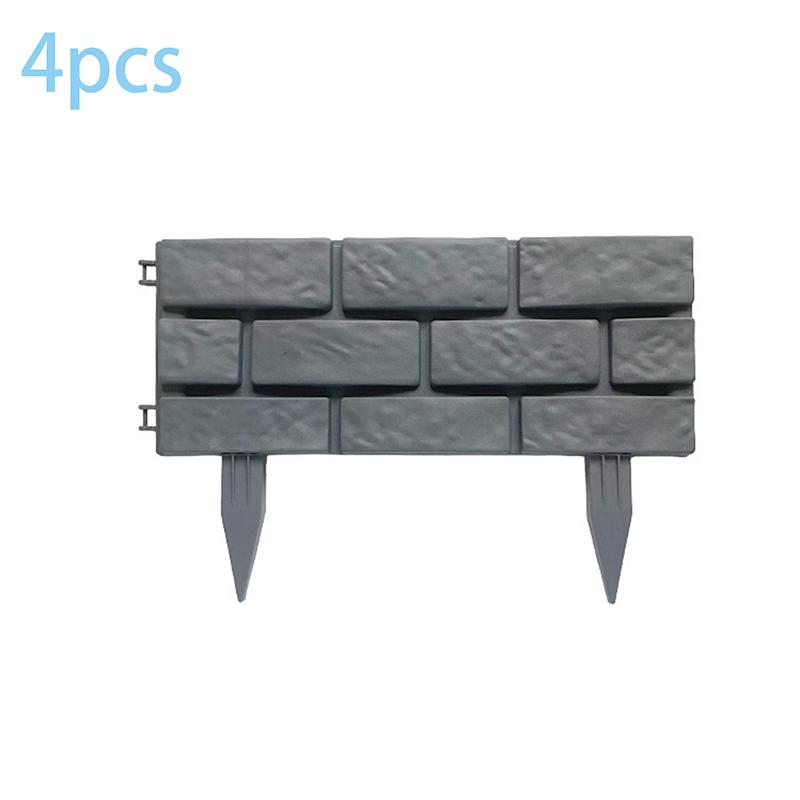 

4 шт. садовый пластиковый забор, окантовка, имитация каменных панелей забора, имитация тюльпана, бордюр для газона, ограждение двора, украшение серый