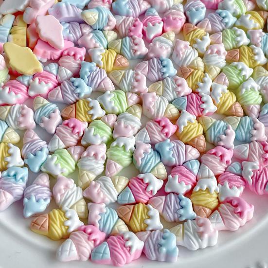 10Pcs Mini Colorful Ice Cream Charm Simulated Ice Cone Figurine DIY Handmade Jewelry Hair Clip Backpack Bag Decoration Accessories