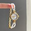 Women's Gold Plated Quartz Watch Luxury Pearl Strap Wristwatch for Ladies Relgio Feminino Dropshipping Student Gift