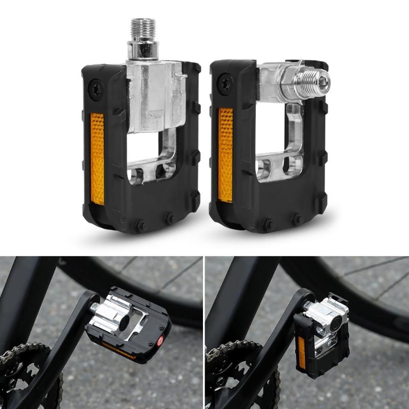 Folding Bike Pedals with Reflective Strips Universal Non-Slip Cycling Pedals