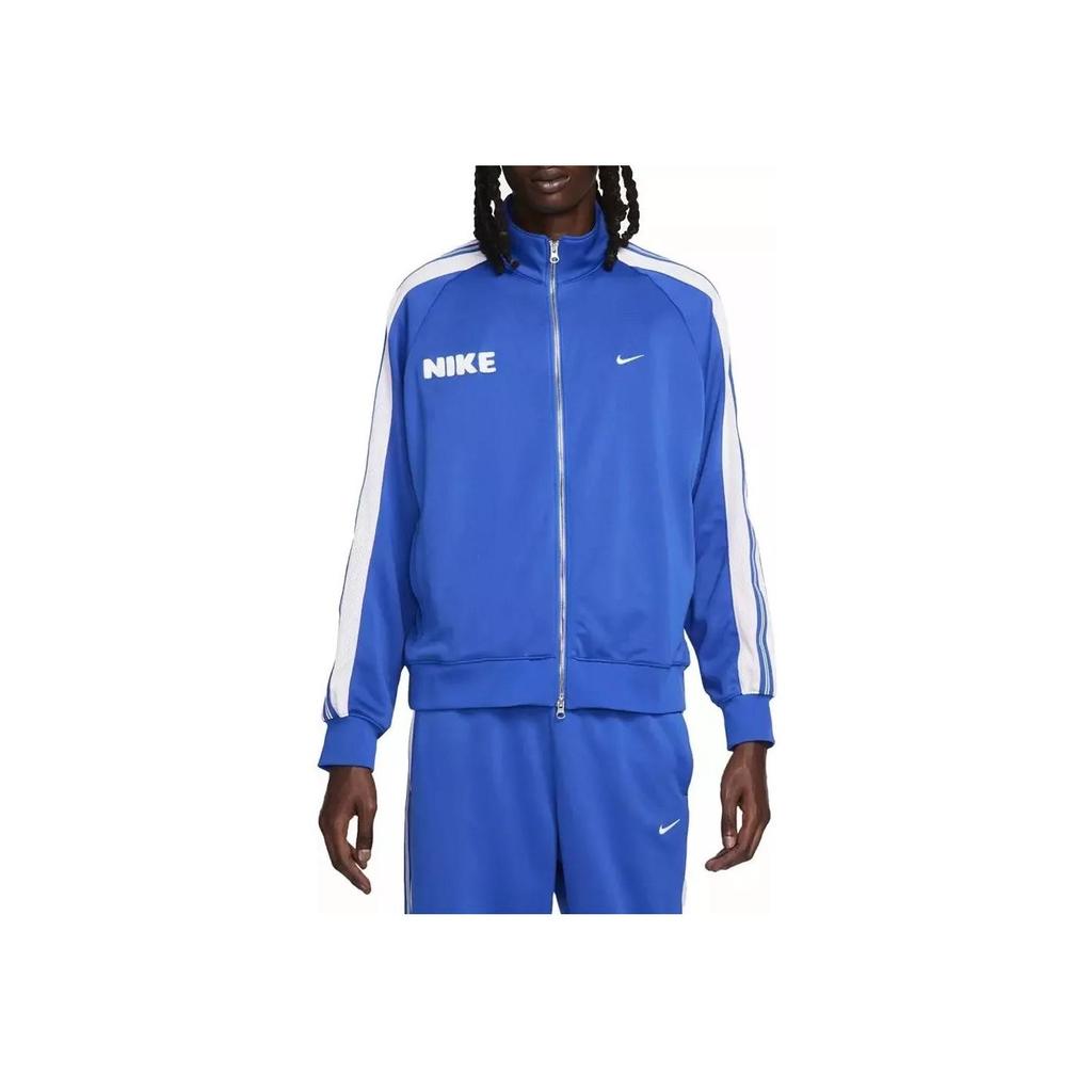 Nike Striped Logo Full-Zip Dual Zipper Stand Collar Jacket Men Jacket Blue FB7037-480