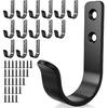15-Pack Black Metal Wall Hooks, Heavy Duty Coat Hooks Wall Mounted for Hanging, Screw In Hooks for Towel, Clothing, Robe, Single Hooks for